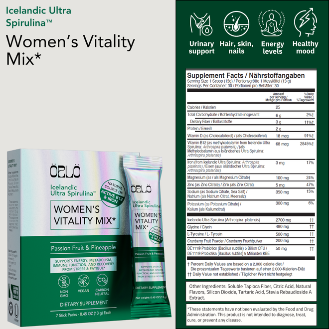 Icelandic Ultra Spirulina™ Women’s Vitality Mix Travel Kit