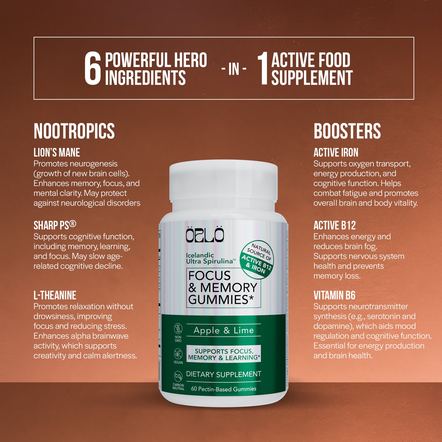 Icelandic Ultra Spirulina™ Focus & Memory Gummies