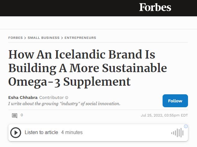 How An Icelandic Brand Is Building A More Sustainable Omega-3 Supplement