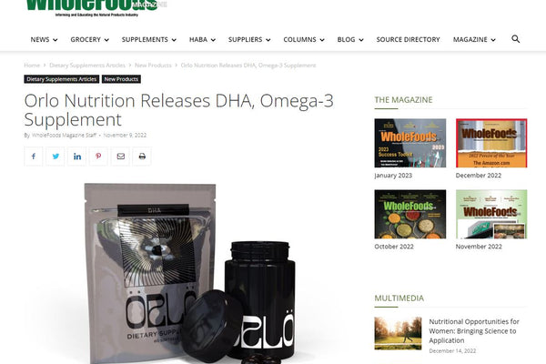 Orlo Nutrition Releases DHA, Omega-3 Supplement