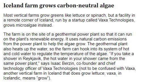 Iceland farm grows carbon-neutral algae