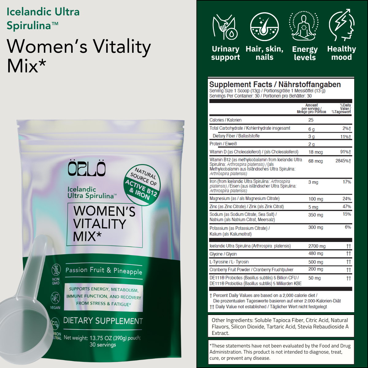 Icelandic Ultra Spirulina™ Women’s Vitality Mix
