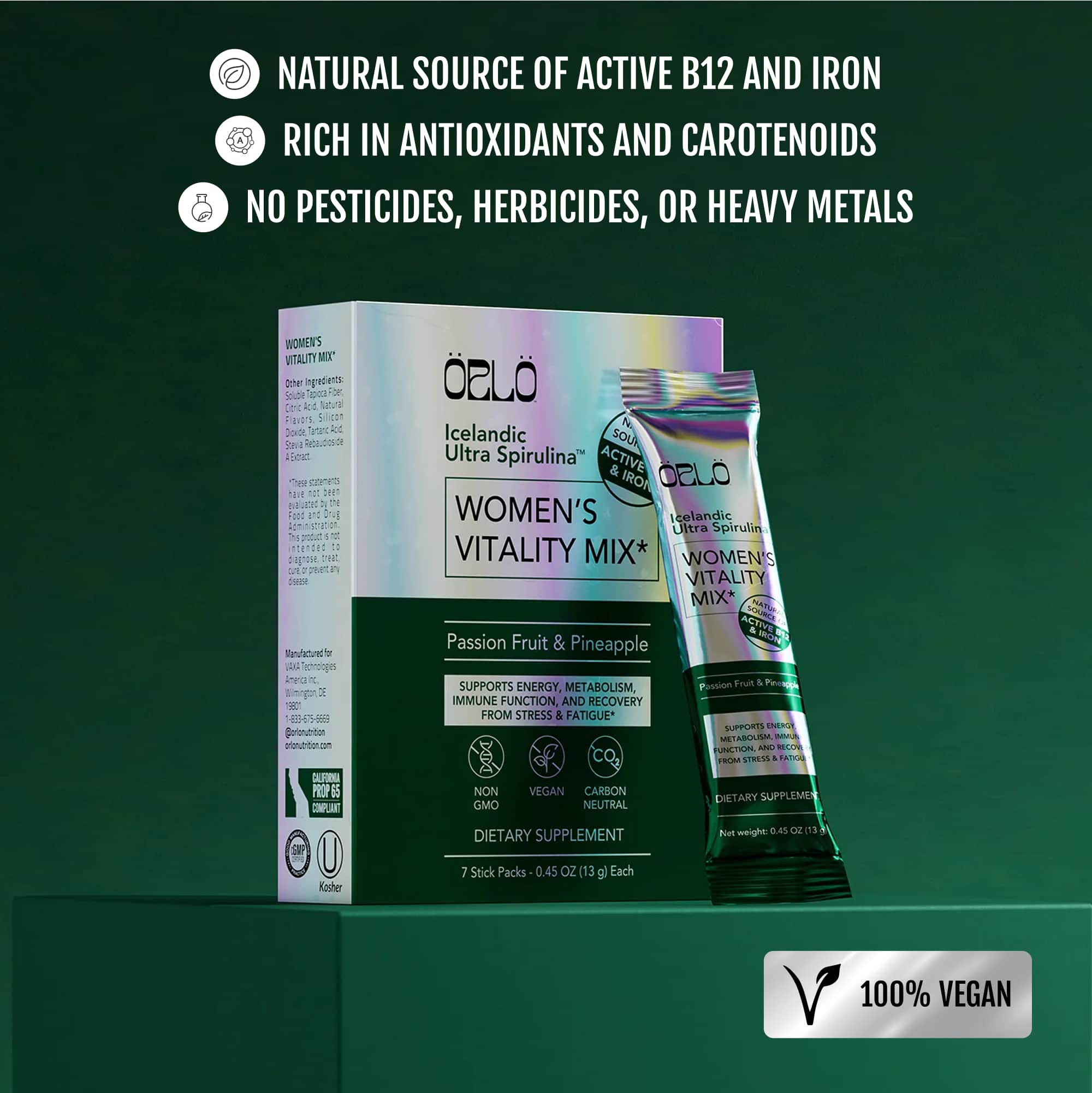 Icelandic Ultra Spirulina Women's Vitality Mix Travel Kit – Örlö